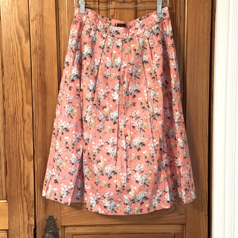 A-Line Pleated Midi Skirt in Liberty Floral